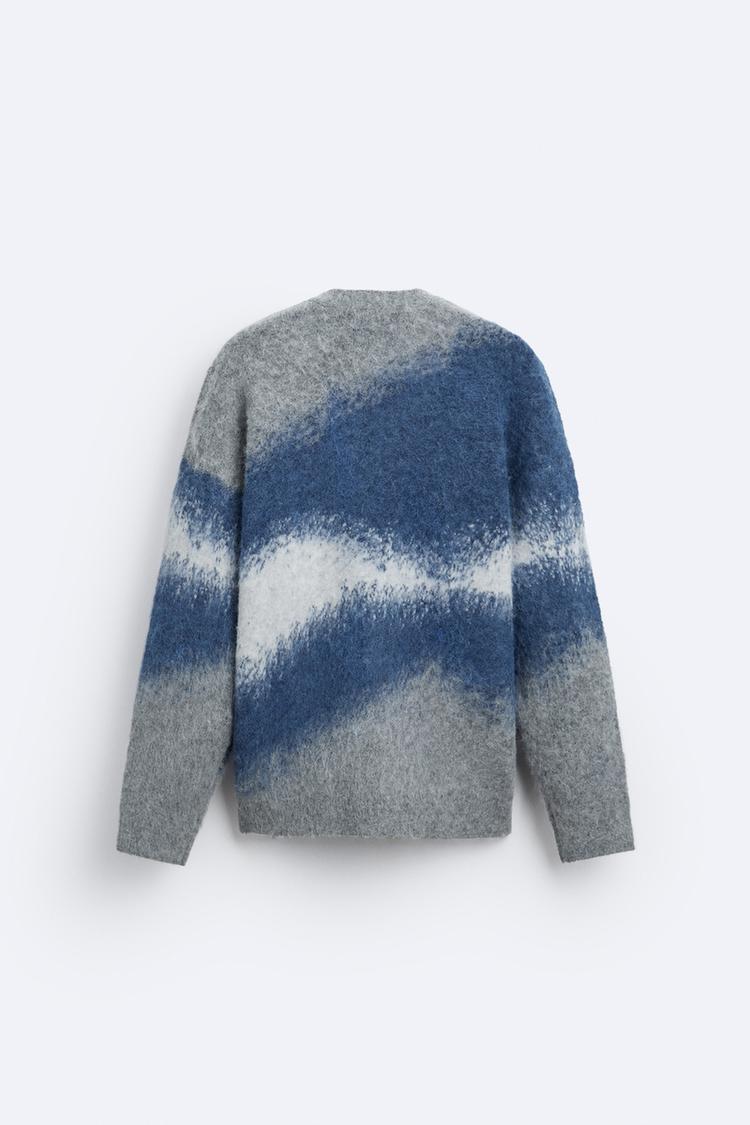 Mohair-Effect Jacquard Cardigan