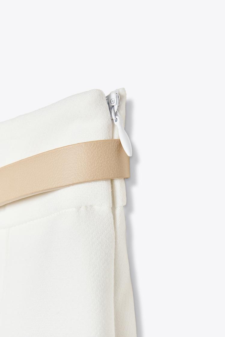 Long Pleated Bermuda Shorts with Belt