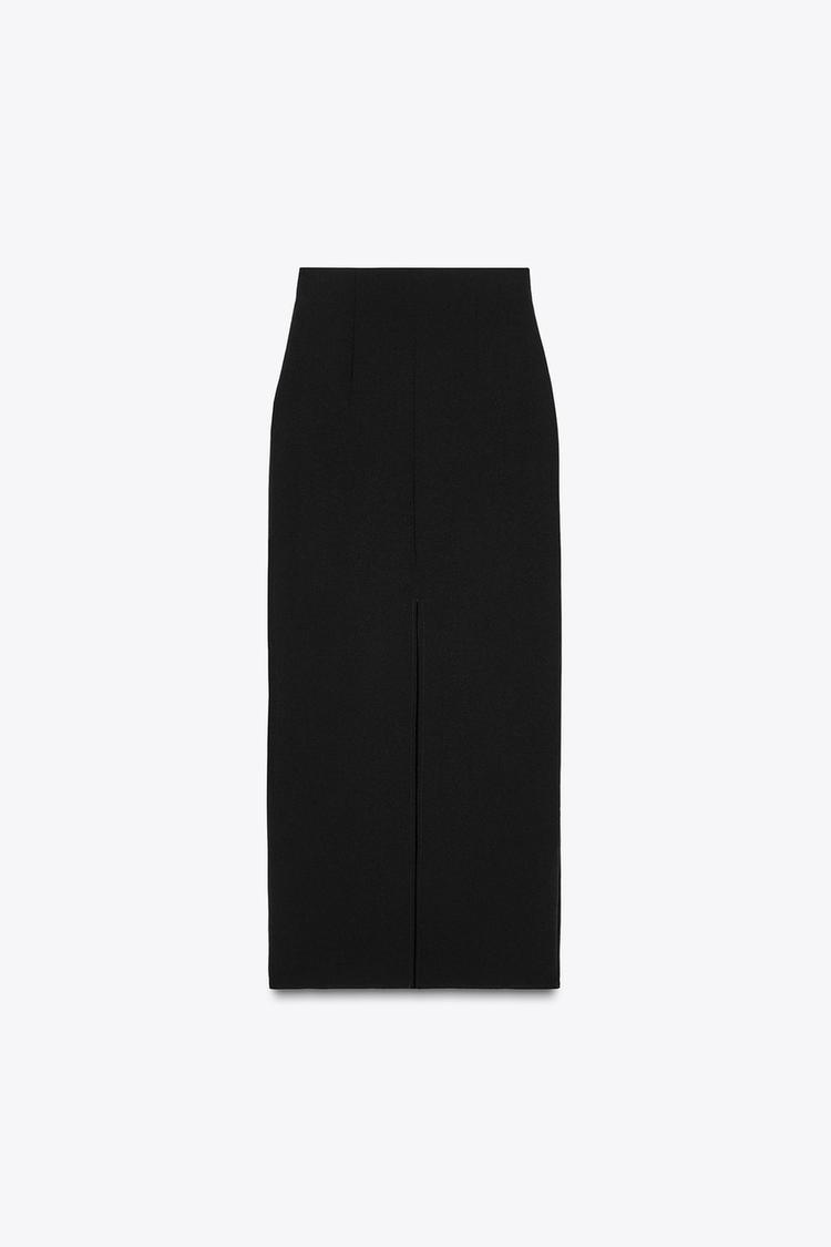 Elastic Waist Midi Skirt