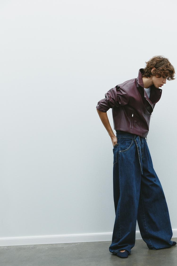 Short Biker Jacket – Synthetic Material