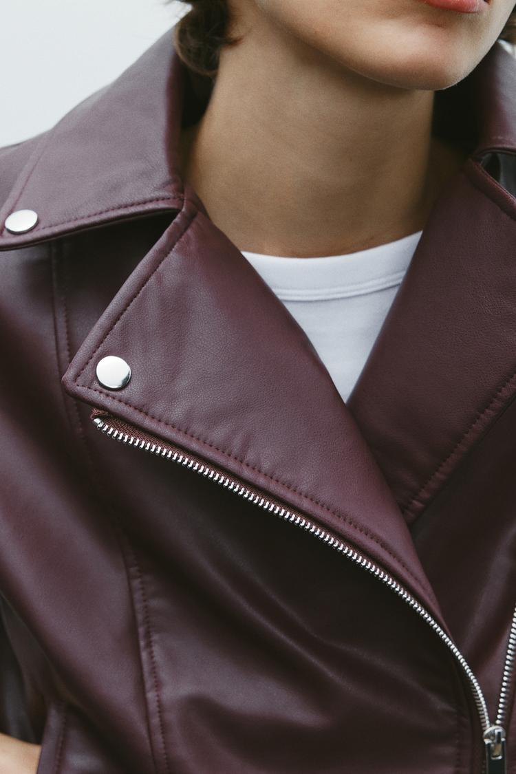 Short Biker Jacket – Synthetic Material