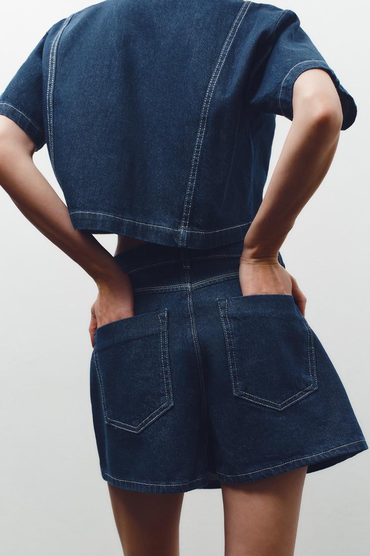 Z1975 Crossover Denim Culotte Skirt