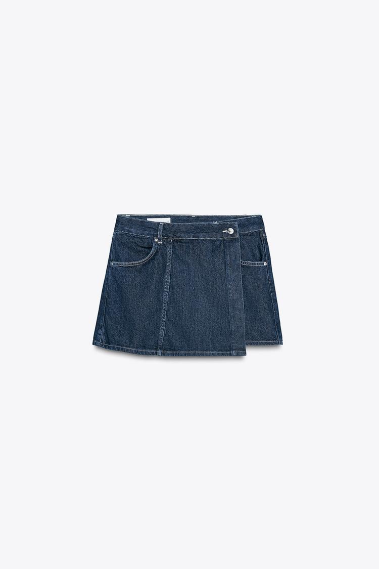 Z1975 Crossover Denim Culotte Skirt