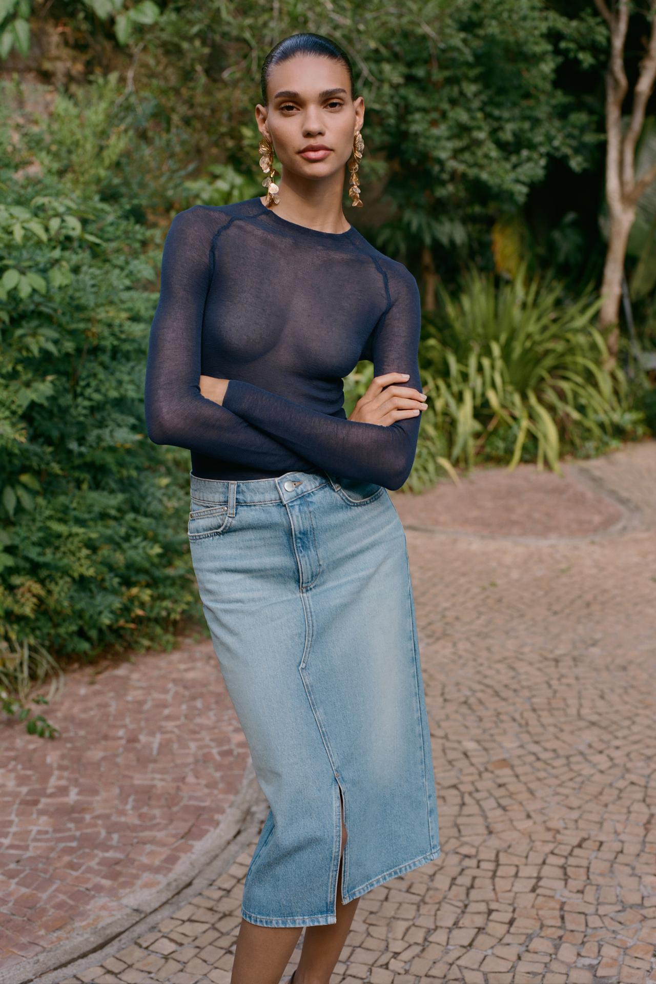 Z1975 Denim Midi Skirt