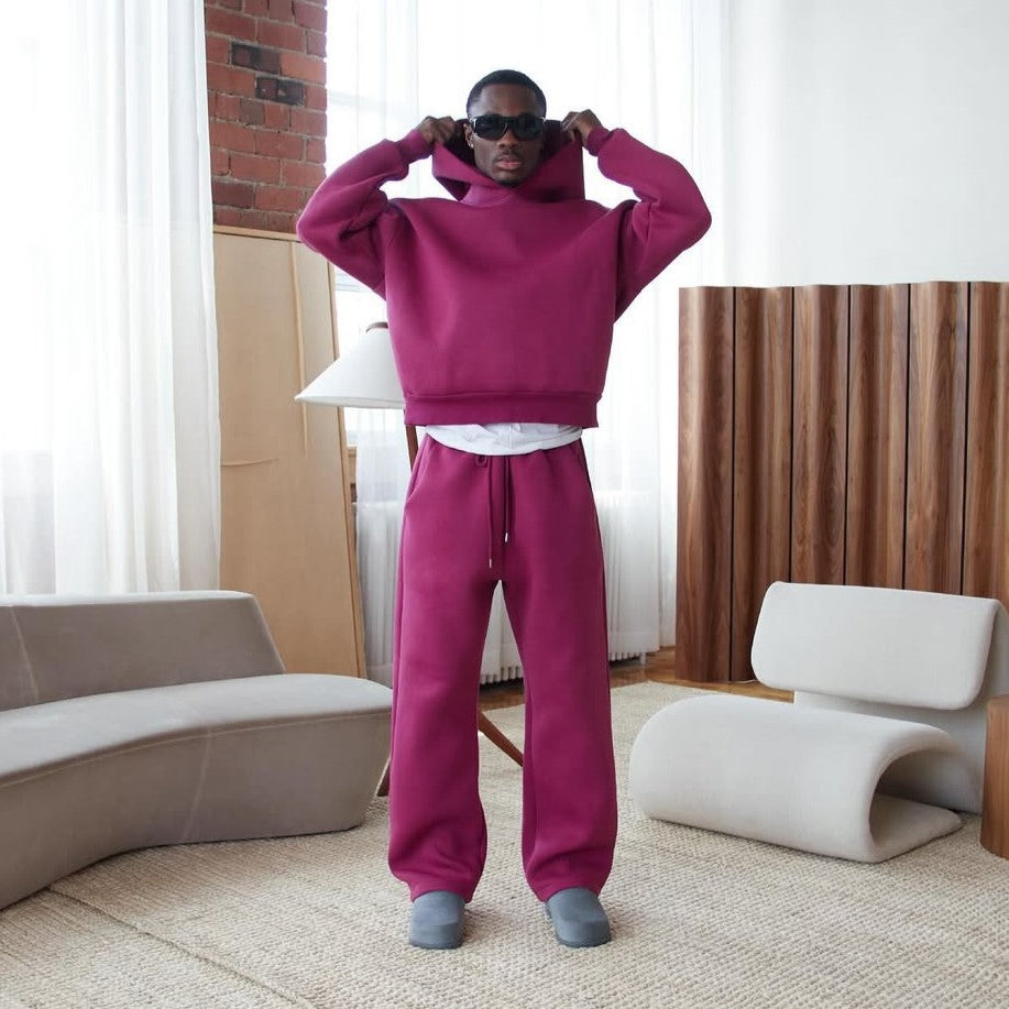 SET MONOCHROME VELOURS POURPRE