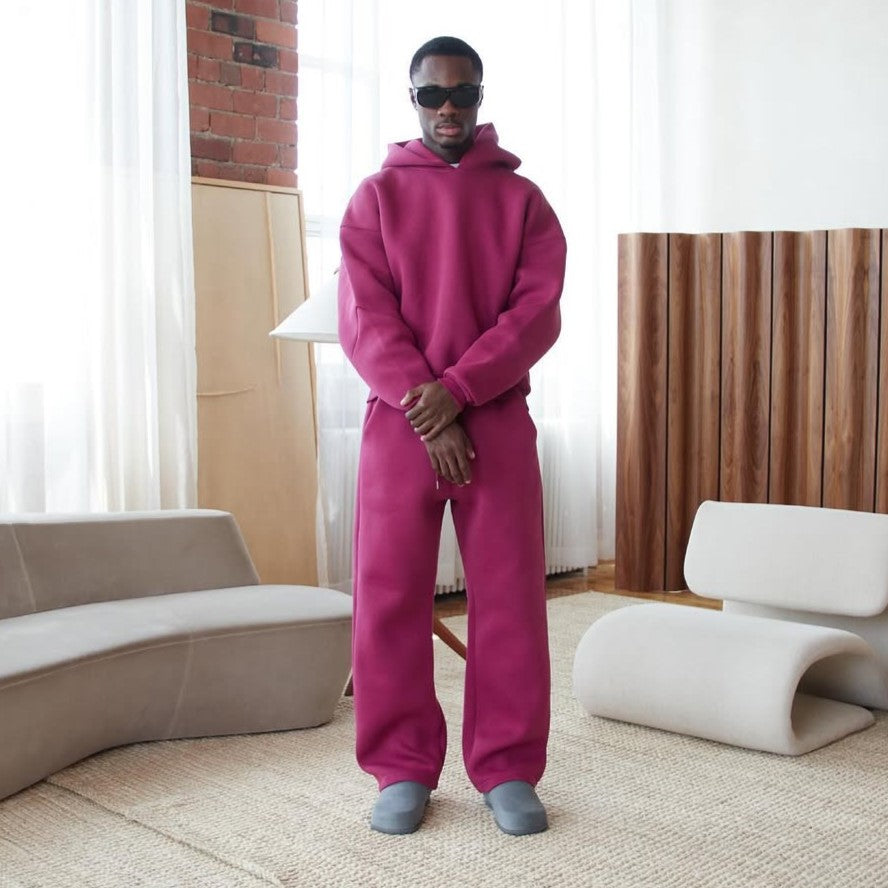 SET MONOCHROME VELOURS POURPRE